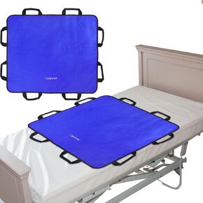48" x 40" Positioning Bed Pad with Handles for Transferring Patients Board Lift Sheet with 8 Handles -Reusable & Washable Patient Sheet for Turning, Repositioning-Super Durable Fabric