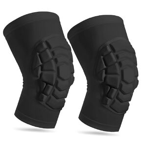 Wrestling Knee Pads for Kids Youth Adult, Knee Compression Sleeve for Basketball Volleyball Football, 1 Pair Short Knee Pads Sleeves ((#2) White-2pcs,Large)