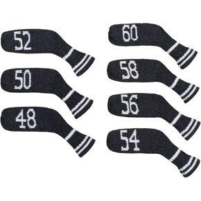 Scott Edward 1/7/10 Pcs Knitted Golf Club Head Covers for Irons Wedge Cuteness and Basically Socks Shape Washable Golf Club Head Protector on Classic Stripes Style