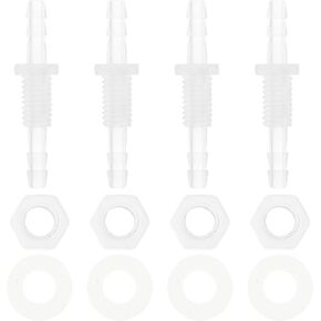 1 Set Plastic Hose Barb Fitting 5/32" Hose Barb Thru-Bulk Bulkhead Connector Clear PP