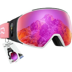 G02 Smart Ski Goggles With Interchangeable Magnetic Lenses,Snow Goggles Walkie-Talkie Play Music Answer Call