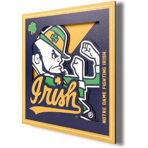 YouTheFan NCAA Notre Dame Fighting Irish 3D Logo Series Wall Art - 12x12