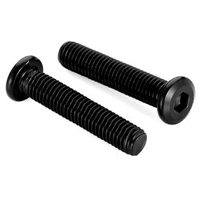 M6 x 12mm Socket Cap Allen Bolts, Flat Round Head Socket Cap Screws, Furniture Screws, Carbon Steel, Full Thread, Black Oxide Finish, 25 PCS