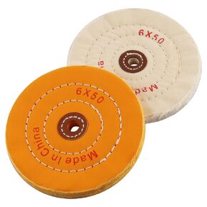 6 Inch Buffing Wheel for Bench Buffer, 2 Pack Polishing Wheel for Bench Grinder with a 1/2" Center Arbor Hole