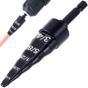 HVAC Repair Tool, 5 in 1 Swage Tube Expander Tool, Hex Shank Expander Swaging Drill with 1/4, 3/8, 1/2, 5/8, 3/4 Bits for Air Conditioning Refrigerator Copper Pipe Repair
