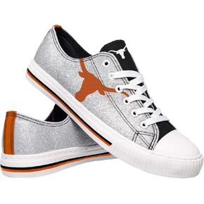 FOCO Texas Longhorns NCAA Womens Glitter Low Top Canvas Shoes - 7