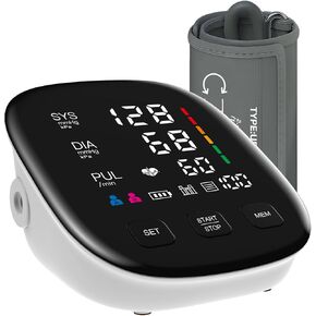 Blood Pressure Monitor, Automatic Upper Arm Blood Pressure Monitors for Home Use with Digital LED Display, Adjustable Blood Pressure Cuff 9-17'' with 2×199 Sets Memory (White)
