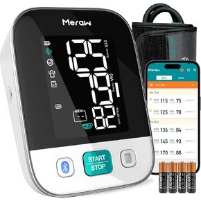 Blood Pressure Monitor Home Use, Blood Pressure Cuff Digital Arm, Blood Pressure Monitor Automatic Cuff 8.7-16.5" Bluetooth App Tracking Irregular Heartbeat Monitoring FSA/HSA Eligible White
