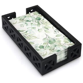 Guest Towel Holder Tray for Bathroom Napkin Holder Modern Disposable Hand Towel Holder Basket White Wooden Napkin Holder for Table Paper Rustic Bathroom Towel Tray Flat Wood Napkin Holder