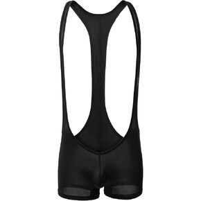QiaTi Men's Thong Leotard Bodysuit Stretch Wrestling Singlet One-Piece G-String Underwear Ultra Lightweight Jumpsuit