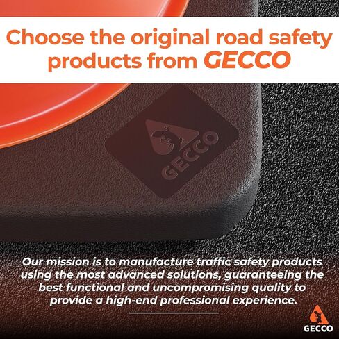 GECCO ™ (4 Pack) 28 Inch 7 Lb Heavy Duty Orange Traffic Cones Set | Durable Safety Cones, Orange Cones, Parking Cones, Construction Cones, Road Cones | PVC Plastic & Black Base - [PRO Series] in Saudi Arabia