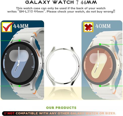 8Pack Compatible with Samsung Galaxy Watch 7 40mm 44mm Case Screen Protector, Soft TPU Face Cover Full Protective Bumper for Samsung Watch 7 40mm Bands Accessories (40mm, 8-Colors) in Saudi Arabia