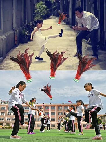 Baitaihem Colorful Kick Shuttlecock Fancy Chinese Jianzi Foot Sports Outdoor Game, 4 Pack/ 6 Pack in Saudi Arabia