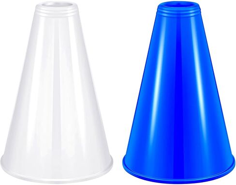 2 Pcs White Plastic Cheer Megaphone for DIY Party Accessory for School Outdoor Activities Party Favors Sports Match Game (White) in Saudi Arabia