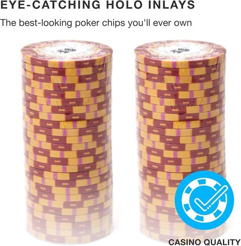 Brybelly Monte Carlo Premium Poker Chips (50-Pack) Heavyweight 14-Gram Clay Composite in Kuwait