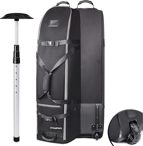 CHAMPKEY 1200D Soft Padded Golf Travel Bag with Support Rod - Oversized Wheels Travel Golf Bag - Excellent Golf Club Travel Bags for Airlines in Saudi Arabia