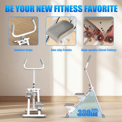 ستيبرز للتمرين في المنزل مع مقود صغير قابل للطي لتمارين القلب مع نطاق خطوات ممتد ودواسات قابلة للتعديل سعة تحميل 300 رطل in Kuwait