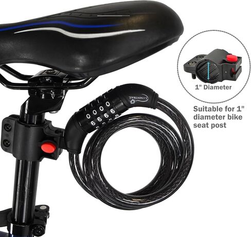 Lumintrail Combination Bike Lock Cable - 4 Feet Bike Locks 2 Pack Heavy Duty Anti Theft with Combinations - Bike Cable Lock Combination with Mounting Bracket (2 Pack, Black) in Saudi Arabia
