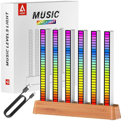 Cherry Wood LED Light Bar, Music Sync RGB Light,USB Music Rhythm Lights Ambient Lamp for Gaming Movies Lamp,PC Desktop Music Light,TV Room Decoration,Voice Rhythm Spectrum Light-AJRZJ6 in Saudi Arabia