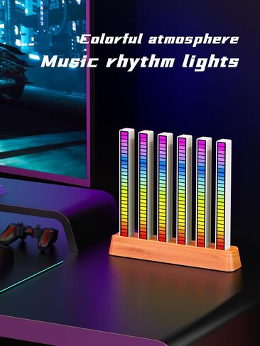 Cherry Wood LED Light Bar, Music Sync RGB Light,USB Music Rhythm Lights Ambient Lamp for Gaming Movies Lamp,PC Desktop Music Light,TV Room Decoration,Voice Rhythm Spectrum Light-AJRZJ6 in Saudi Arabia