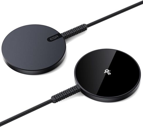 ESR HaloLock Qi2 Wireless Charger with Kickstand, Qi2 15W MagSafe iPhone Charger, Wireless Charging Pad for iPhone 16/15/14/13/12 Series, AirPods Pro, Strong Magnetic Charging with Type-C Cable, Black in Saudi Arabia