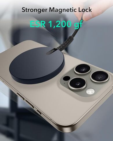 ESR HaloLock Qi2 Wireless Charger with Kickstand, Qi2 15W MagSafe iPhone Charger, Wireless Charging Pad for iPhone 16/15/14/13/12 Series, AirPods Pro, Strong Magnetic Charging with Type-C Cable, Black in Saudi Arabia