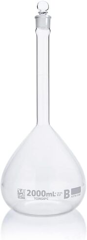 Volumetric Flask, Globe Glass, 50mL, Class B, to Contain (TC), 3.3 Borosilicate Glass, ASTME288, 6/Box in Saudi Arabia