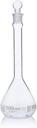 Volumetric Flask, Globe Glass, 50mL, Class B, to Contain (TC), 3.3 Borosilicate Glass, ASTME288, 6/Box in Saudi Arabia