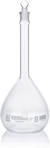Volumetric Flask, Globe Glass, 50mL, Class B, to Contain (TC), 3.3 Borosilicate Glass, ASTME288, 6/Box in Saudi Arabia