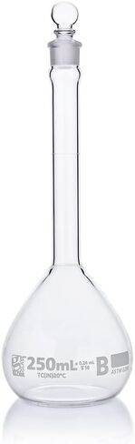 Volumetric Flask, Globe Glass, 50mL, Class B, to Contain (TC), 3.3 Borosilicate Glass, ASTME288, 6/Box in Saudi Arabia