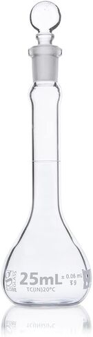 Volumetric Flask, Globe Glass, 50mL, Class B, to Contain (TC), 3.3 Borosilicate Glass, ASTME288, 6/Box in Saudi Arabia