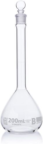 Volumetric Flask, Globe Glass, 50mL, Class B, to Contain (TC), 3.3 Borosilicate Glass, ASTME288, 6/Box in Saudi Arabia
