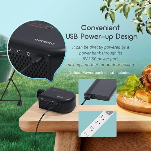 Wi-Fi & Bluetooth BBQ Smoker Temperature Controller with Automatic Smoker Fan, INKBIRD ISC-027BW Grill Thermometer with 4 Probes for Big Green Egg, Kamado Joe, Primo, Vision Grill, Akorn Kamado in Saudi Arabia
