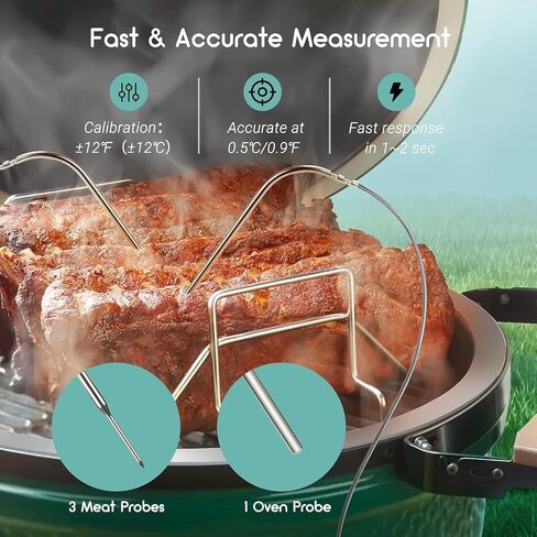 Wi-Fi & Bluetooth BBQ Smoker Temperature Controller with Automatic Smoker Fan, INKBIRD ISC-027BW Grill Thermometer with 4 Probes for Big Green Egg, Kamado Joe, Primo, Vision Grill, Akorn Kamado in Saudi Arabia