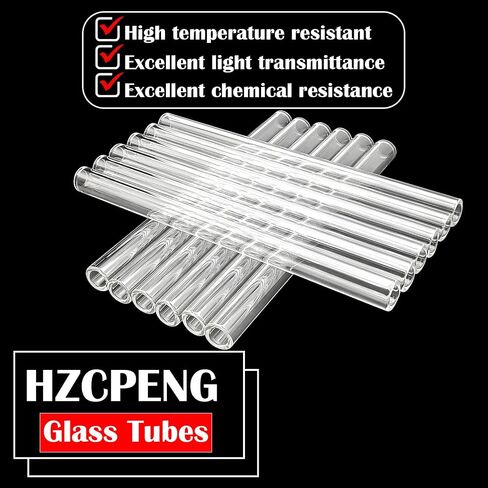 12 Pcs 4 Inches HZCPENG 12mm Diameter 2mm Thickness Borosilicate Glass Blowing Tubes, Transparent Glass Tubing for Glass Making in Kuwait