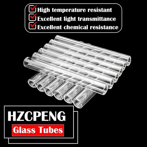 12 Pcs 4 Inches HZCPENG 12mm Diameter 2mm Thickness Borosilicate Glass Blowing Tubes, Transparent Glass Tubing for Glass Making in Kuwait