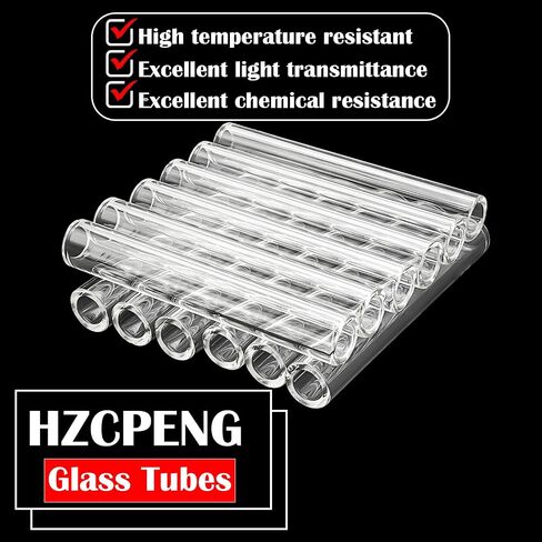 12 Pcs 4 Inches HZCPENG 12mm Diameter 2mm Thickness Borosilicate Glass Blowing Tubes, Transparent Glass Tubing for Glass Making in Kuwait