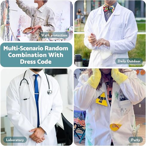 معطف Greenour الاحترافي الأبيض للمختبر للرجال، عبوة من 2 سترة مختبر بأكمام طويلة مع جيوب in Kuwait