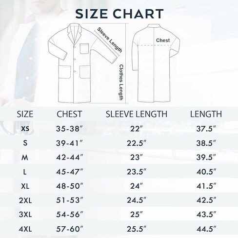 معطف Greenour الاحترافي الأبيض للمختبر للرجال، عبوة من 2 سترة مختبر بأكمام طويلة مع جيوب in Kuwait
