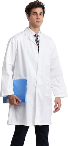 معطف Greenour الاحترافي الأبيض للمختبر للرجال، عبوة من 2 سترة مختبر بأكمام طويلة مع جيوب in Kuwait
