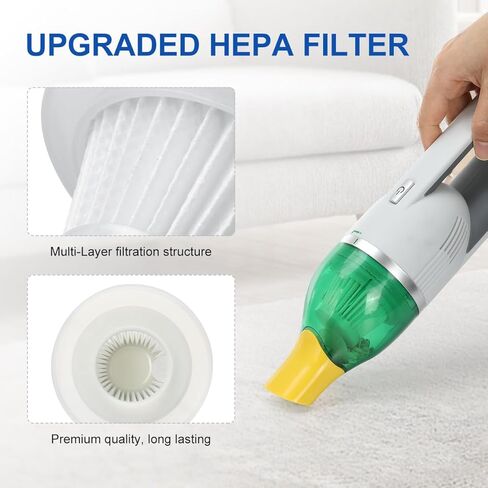 فلتر بديل من LANMU مكون من قطعتين متوافق مع مكنسة كهربائية لاسلكية مدمجة بقدرة حصان كما تظهر على التلفاز، قطع غيار فلتر هيبا للمكنسة الكهربائية in Kuwait