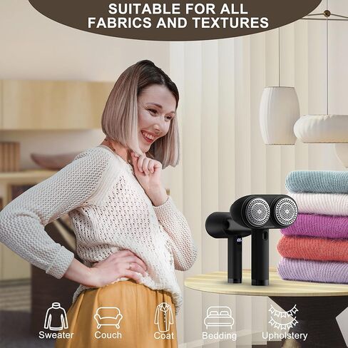 Fabric Shaver,Rechargeable Commercial Lint Remover with LED Display, High-Perf Lint Shaver with 4 Blades,Large Sweater Shaver to Remove Pilling for Fuzz and Pill from Clothes,Furniture in Saudi Arabia