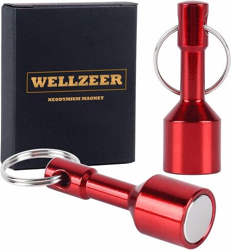 Keychain Magnet for Testing Brass,Keychain Pocket Magnets for Purse with Strong Magnetic Rare Earth Neodymium,Gold,Silver, Jewelry,Ferrous Metals Test Magnet (2PACK-D12mm) in Saudi Arabia
