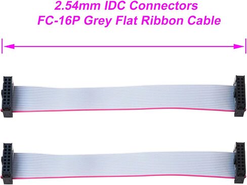 كابل IDC كابل IDE مسطح الشريط 10/14/16/20/26/30/34/40 دبوس كابل الشريط موصل كابل IDC، كابل تمديد IDE أنثى إلى أنثى بطول 50 سم FC 26-Pin 2 قطعة (KS-FF26) in Kuwait