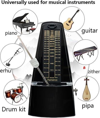 Mechanical metronome, piano sound, big guitar, violin, drum kit, instrument, universal rhythmologist (Musical Instrument Universal【Mahogany color】) in Saudi Arabia