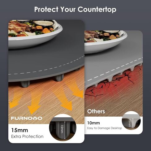 Warming Mat for Food - Food Warming Mats for Countertop, 8 Temperature Settings, 5s Fast Heating, 4 Hours Auto-Off, Foldable & Easy to Clean, Safe for Parties, Buffets, and Home Use(Gray) in Saudi Arabia