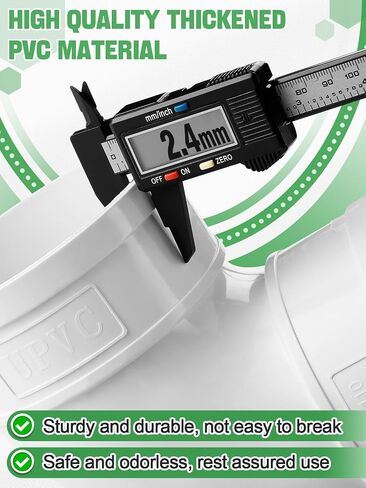 MEWTOGO Automatic Chicken Feeder No Waste - 6.6 Pounds Capacity Heavy Duty PVC Pipe Chicken Coop Feeder, Poultry Gravity Feed Port Used in Chicken Coop for Chicken Long Feeding in Kuwait