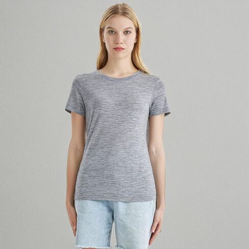 Merino Protect 100% Merino Wool T Shirts Women Crew Neck Tops Short Sleeve Odor Resistance Base Layer Travel Hiking Tee Shirt in Saudi Arabia