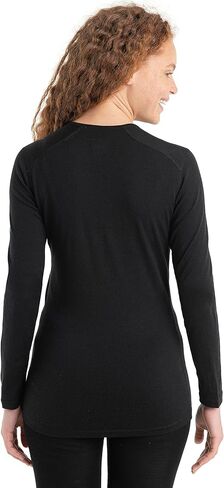 خطوط تزلج على شكل طاقم من Icebreaker Merino 200 Oasis بأكمام طويلة - أسود، مقاس كبير in Kuwait