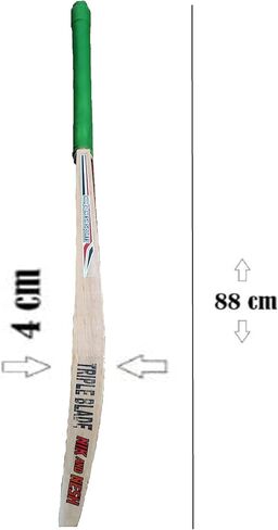 Nik&Nesh Kashmir Willow Hard Tennis Cricket Bat Adult Size Scoop Design with Full Protection Bat Cover in Saudi Arabia